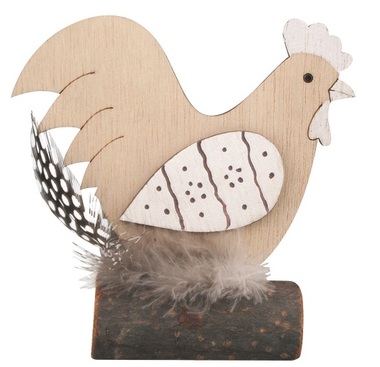 Wooden Rooster Standing 9 x 9 cm