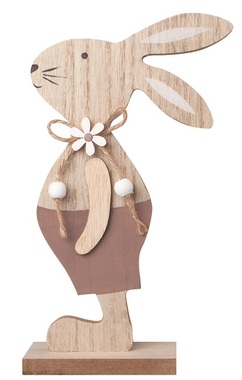 Wooden Rabbit standing 11.5 x 20 cm