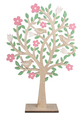 Wooden Tree with Pink Flowers standing 30 cm