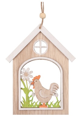 House with Hen for hanging 14 cm