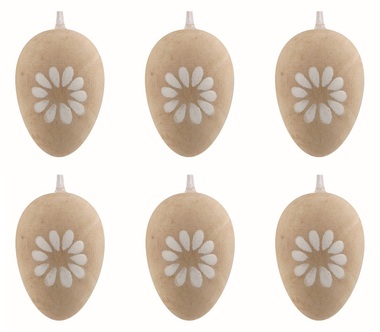 Wooden egg 4 cm for hanging, 6 pcs in a bag