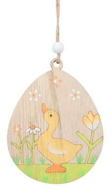 Egg with Goose wooden 7.5 x 9 x 0.5 cm, for hanging