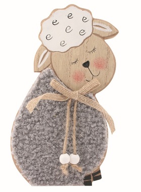 Wooden Sheep grey 10.5 x 17 x 3 cm standing