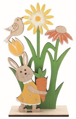 Bunny Decoration with Carrot 12.5 x 20.5 x 4.5 cm on a stand