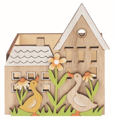 Decorative wooden Box Geese 11 x 13 x 7.5 cm