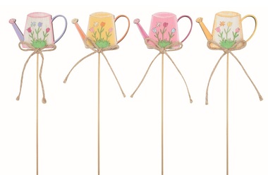 Wooden Watering Can 6.5 x 4 x 0.5 cm + stick