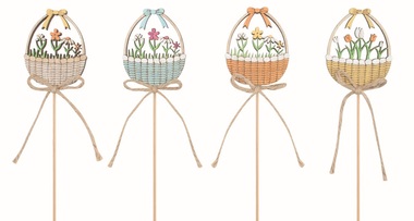 Wooden Flower Basket 4.5 x 5.5 x 0.5 cm + stick