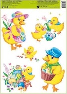 Decorative Window Cling – Chicks with Flowers and Baskets