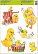 Decorative Window Cling – Chicks at the well and Easter friendship