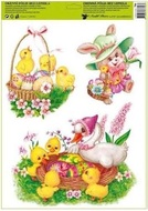 Decorative Window Cling – Bunnies with Eggs, Sheep and Lamb