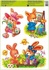 Decorative Window Cling – Bunnies with Flowers in pink and orange tones