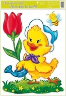 Decorative Window Cling – Chicken with a Tulip