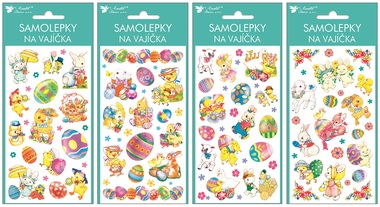 Egg Gel Stickers 19 x 9 cm, Colorful Animals
