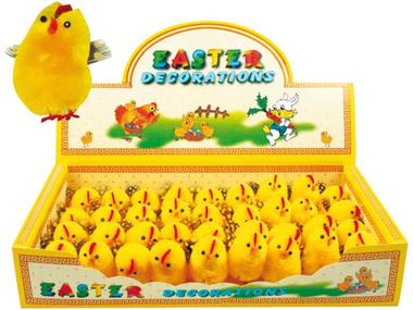 Easter Chicken with Feather 4 cm, 36 pcs
