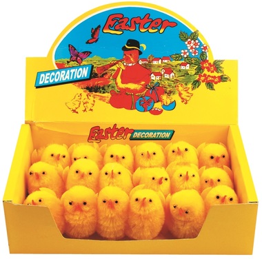 Plush Chicken 7 cm, 18 pcs in box