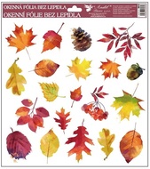 Decorative Window Cling – Colorful Autumn Leaves with Maple and Oak Leaves