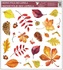 Decorative Window Cling – Colorful autumn Leaves with Pine Cones and Chestnuts