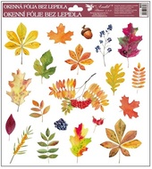 Decorative Window Cling – Colorful Autumn Leaves with Berries and Fern