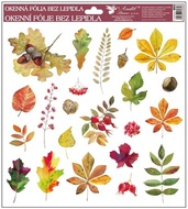Decorative Window Cling – Colorful Autumn Leaves with Berries, Acorns and Twigs