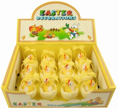 Chicken in Basket 7 cm, 12 pcs Box