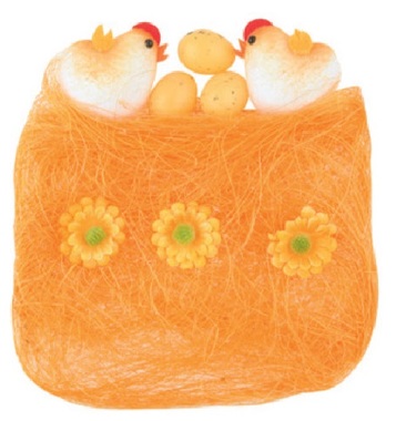 Sisal with Decorations 13 x 12 cm Bag, Orange