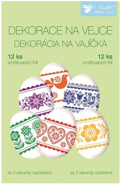 Egg Shrink Wraps 12 pcs, Folk Pattern