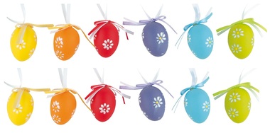 Plastic Eggs 4 cm, 12 pcs in a bag, daisy