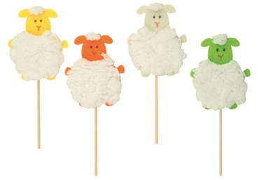 Decoration on Stick 8 cm+ stick, Sheep, Felt&Plush