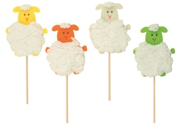 Decoration on Stick 8 cm+ stick, Sheep, Felt&Plush