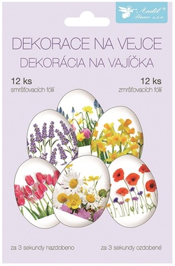 Egg Shrink Wraps 12 pcs, Spring Flowers