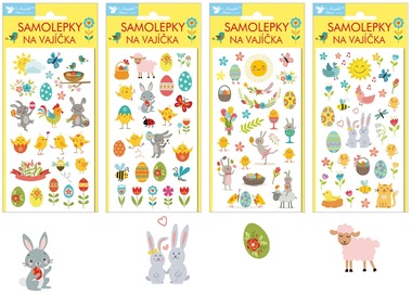 Egg Gel Stickers 19 x 9 cm, Happy Easter
