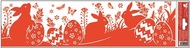 Decorative Window Cling – Orange Bunnies