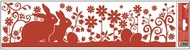 Decorative Window Cling – Red Bunnies