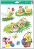 Decorative Window Cling – Bunny with Eggs and Goose with Chicks in the Grass