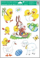 Decorative Window Cling – Bunny and chicks with Easter Eggs and Lamb