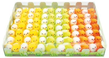 Easter Chicken 3 cm , 84 pcs , 4 colours