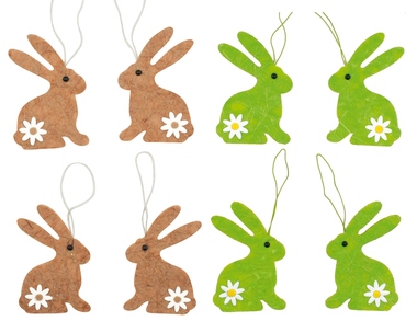 Hanging Rabbits 8 cm, 4 pcs