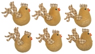 Brown Hanging Chickens 5,5 cm, 6 pcs 