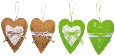 Textile Hanging Heart 14 cm 