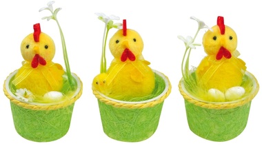 Chicken in Green Basket 10 cm 