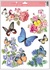 Decorative Window Cling – Butterflies with Blue Bells and Pink Clusters of Flowers
