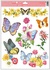 Decorative Window Cling – Butterflies with Purple Flowers and Delicate Roses