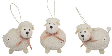 Hanging White Plush Sheep 8 cm 