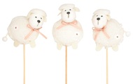 White Plush Sheep 8 cm + Stick