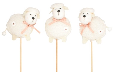 White Plush Sheep 8 cm + Stick