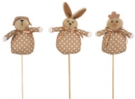 Brown Fabric Easter Animal 9 cm + Stick