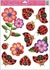 Decorative Window Cling – Ladybugs with Purple Flowers in Various Sizes