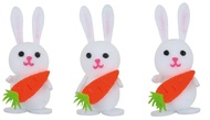Rabbits with Carrot in Box 6 cm, 3 pcs