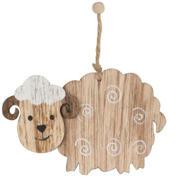 Hanging Wooden Sheep 9,5 cm