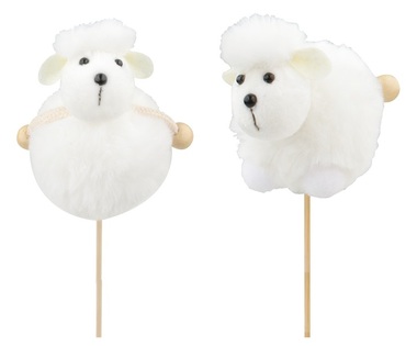 White Plush Sheep 8 cm + Stick